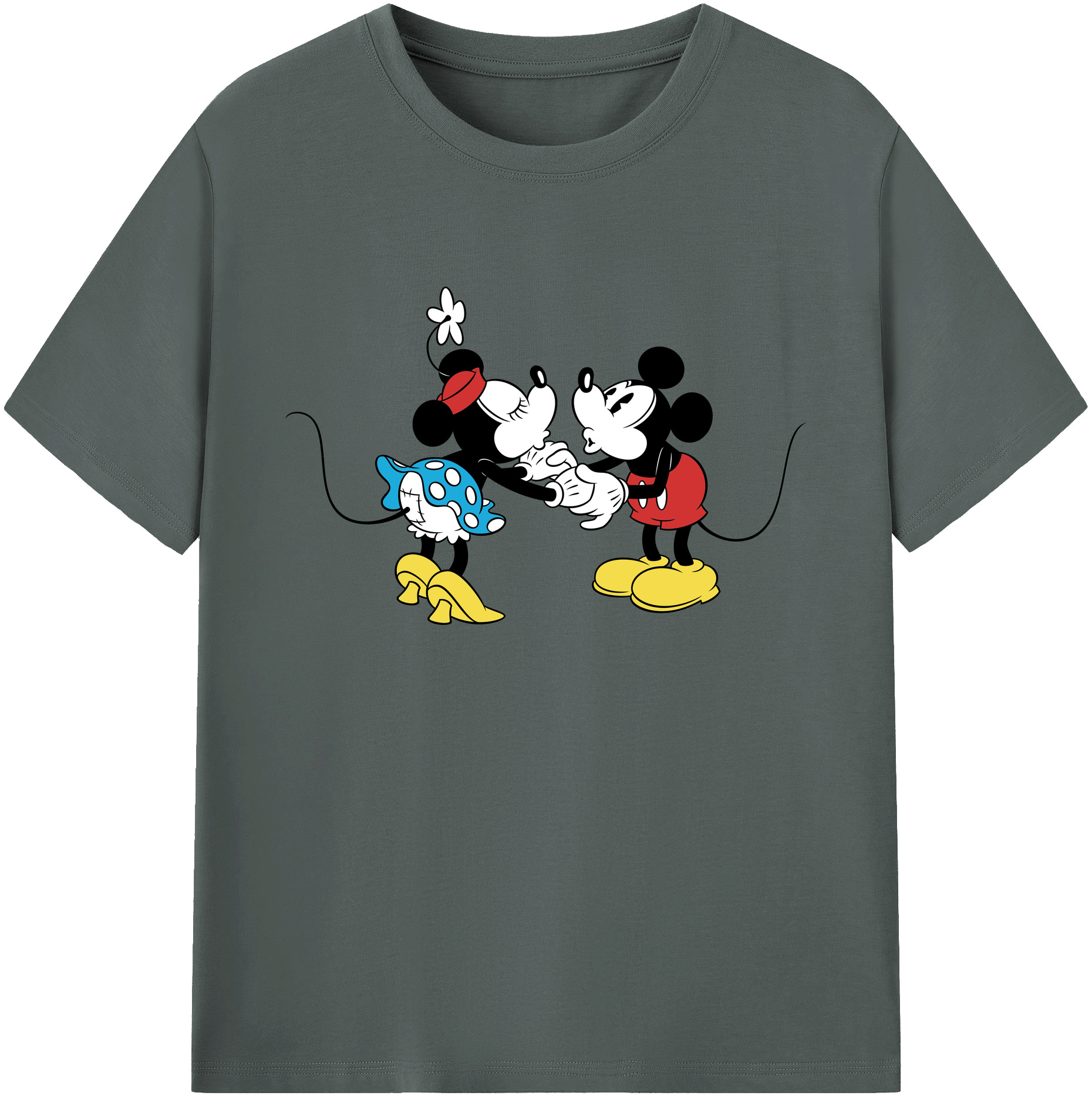 ミッキーマウス Mickey Mouse 綿100％ メンズ半袖Tシャツ｜肌触りやわらか＆通気性